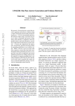 1-PAGER: One Pass Answer Generation and Evidence Retrieval