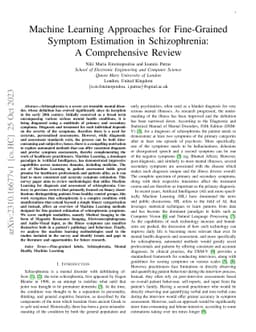 Machine Learning Approaches for Fine-Grained Symptom Estimation in
  Schizophrenia: A Comprehensive Review