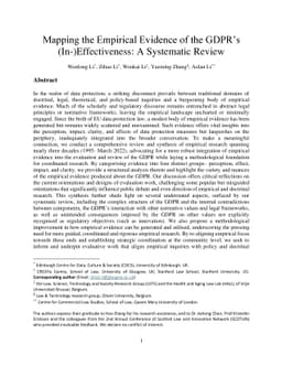 Mapping the Empirical Evidence of the GDPR (In-)Effectiveness: A
  Systematic Review
