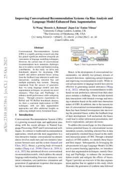 Improving Conversational Recommendation Systems via Bias Analysis and
  Language-Model-Enhanced Data Augmentation