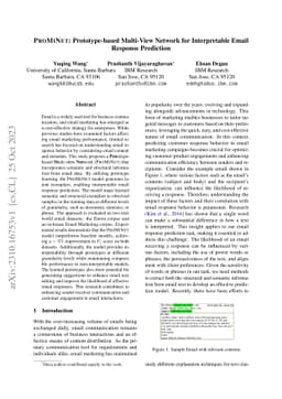 PROMINET: Prototype-based Multi-View Network for Interpretable Email
  Response Prediction