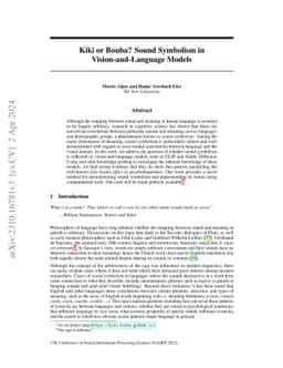 Kiki or Bouba? Sound Symbolism in Vision-and-Language Models