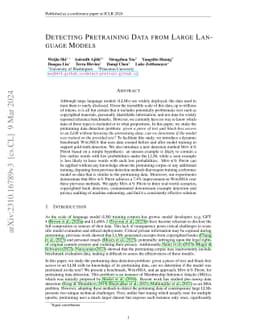 Detecting Pretraining Data from Large Language Models