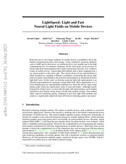 LightSpeed: Light and Fast Neural Light Fields on Mobile Devices
