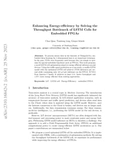 Enhancing Energy-efficiency by Solving the Throughput Bottleneck of LSTM
  Cells for Embedded FPGAs