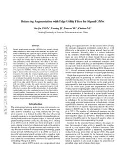 Balancing Augmentation with Edge-Utility Filter for Signed GNNs