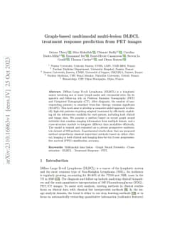 Graph-based multimodal multi-lesion DLBCL treatment response prediction
  from PET images