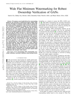 Wide Flat Minimum Watermarking for Robust Ownership Verification of GANs