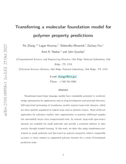 Transferring a molecular foundation model for polymer property
  predictions