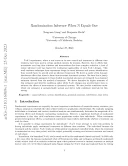Randomization Inference When N Equals One