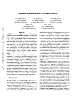 netFound: Foundation Model for Network Security