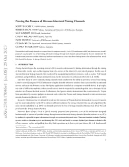 Proving the Absence of Microarchitectural Timing Channels