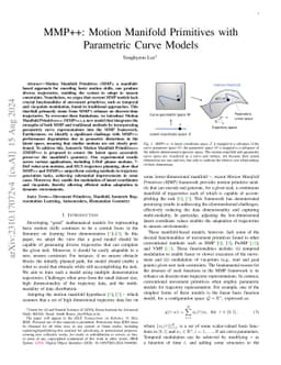 MMP++: Motion Manifold Primitives with Parametric Curve Models