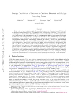 Benign Oscillation of Stochastic Gradient Descent with Large Learning
  Rates