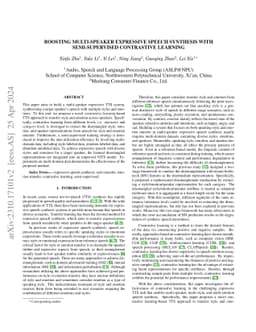 Boosting Multi-Speaker Expressive Speech Synthesis with Semi-supervised
  Contrastive Learning