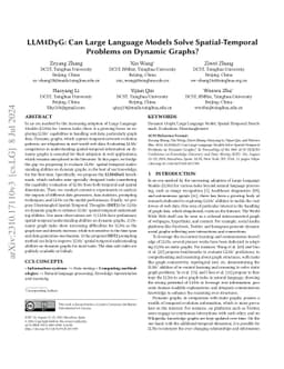 LLM4DyG: Can Large Language Models Solve Spatial-Temporal Problems on
  Dynamic Graphs?