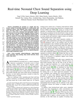 Real-time Neonatal Chest Sound Separation using Deep Learning