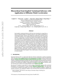Hierarchical Semi-Implicit Variational Inference with Application to
  Diffusion Model Acceleration