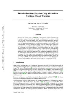 DecoderTracker: Decoder-Only Method for Multiple-Object Tracking