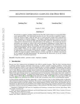 Adaptive importance sampling for Deep Ritz