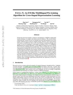 EMMA-X: An EM-like Multilingual Pre-training Algorithm for Cross-lingual
  Representation Learning