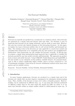 On Forecast Stability