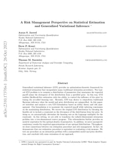 A Risk Management Perspective on Statistical Estimation and Generalized
  Variational Inference
