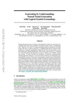 Generating by Understanding: Neural Visual Generation with Logical
  Symbol Groundings