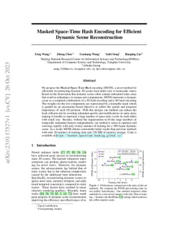 Masked Space-Time Hash Encoding for Efficient Dynamic Scene
  Reconstruction