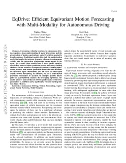 EqDrive: Efficient Equivariant Motion Forecasting with Multi-Modality
  for Autonomous Driving