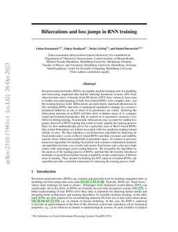 Bifurcations and loss jumps in RNN training