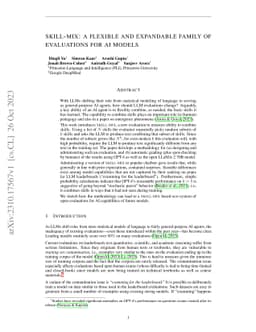 Skill-Mix: a Flexible and Expandable Family of Evaluations for AI models