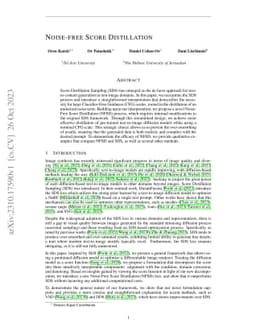 Noise-Free Score Distillation