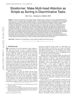 Sliceformer: Make Multi-head Attention as Simple as Sorting in
  Discriminative Tasks