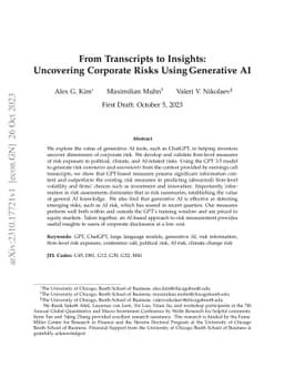 From Transcripts to Insights: Uncovering Corporate Risks Using Generative AI