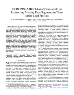 BERT-PIN: A BERT-based Framework for Recovering Missing Data Segments in
  Time-series Load Profiles
