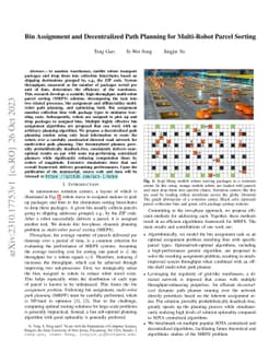 Bin Assignment and Decentralized Path Planning for Multi-Robot Parcel
  Sorting
