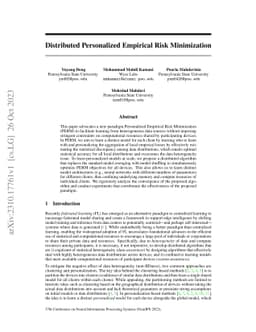 Distributed Personalized Empirical Risk Minimization
