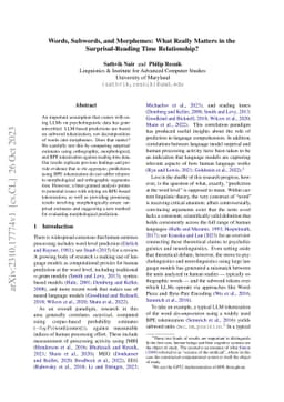 Words, Subwords, and Morphemes: What Really Matters in the
  Surprisal-Reading Time Relationship?
