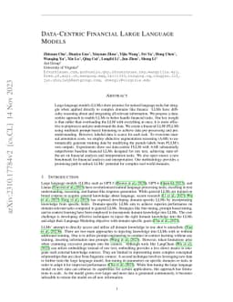 Data-Centric Financial Large Language Models