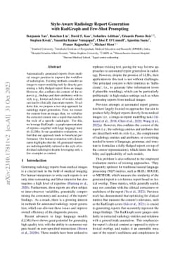 Style-Aware Radiology Report Generation with RadGraph and Few-Shot
  Prompting