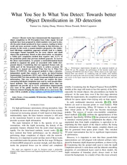 What You See Is What You Detect: Towards better Object Densification in
  3D detection