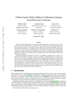 A Data-Centric Online Market for Machine Learning: From Discovery to
  Pricing
