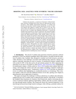 Boosting Data Analytics With Synthetic Volume Expansion
