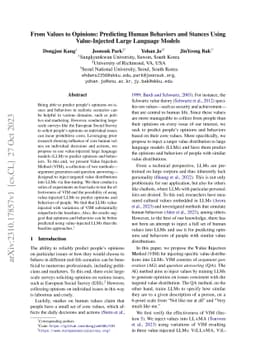 From Values to Opinions: Predicting Human Behaviors and Stances Using
  Value-Injected Large Language Models