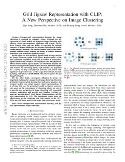 Grid Jigsaw Representation with CLIP: A New Perspective on Image Clustering