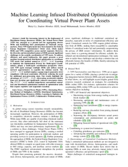 Machine Learning Infused Distributed Optimization for Coordinating
  Virtual Power Plant Assets