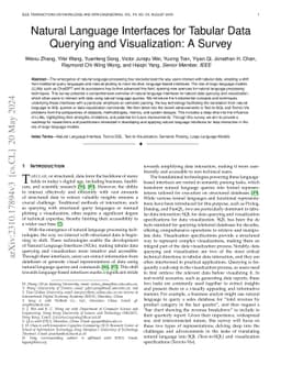 Natural Language Interfaces for Tabular Data Querying and Visualization:
  A Survey