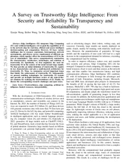 A Survey on Trustworthy Edge Intelligence: From Security and Reliability
  To Transparency and Sustainability