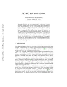 DP-SGD with weight clipping